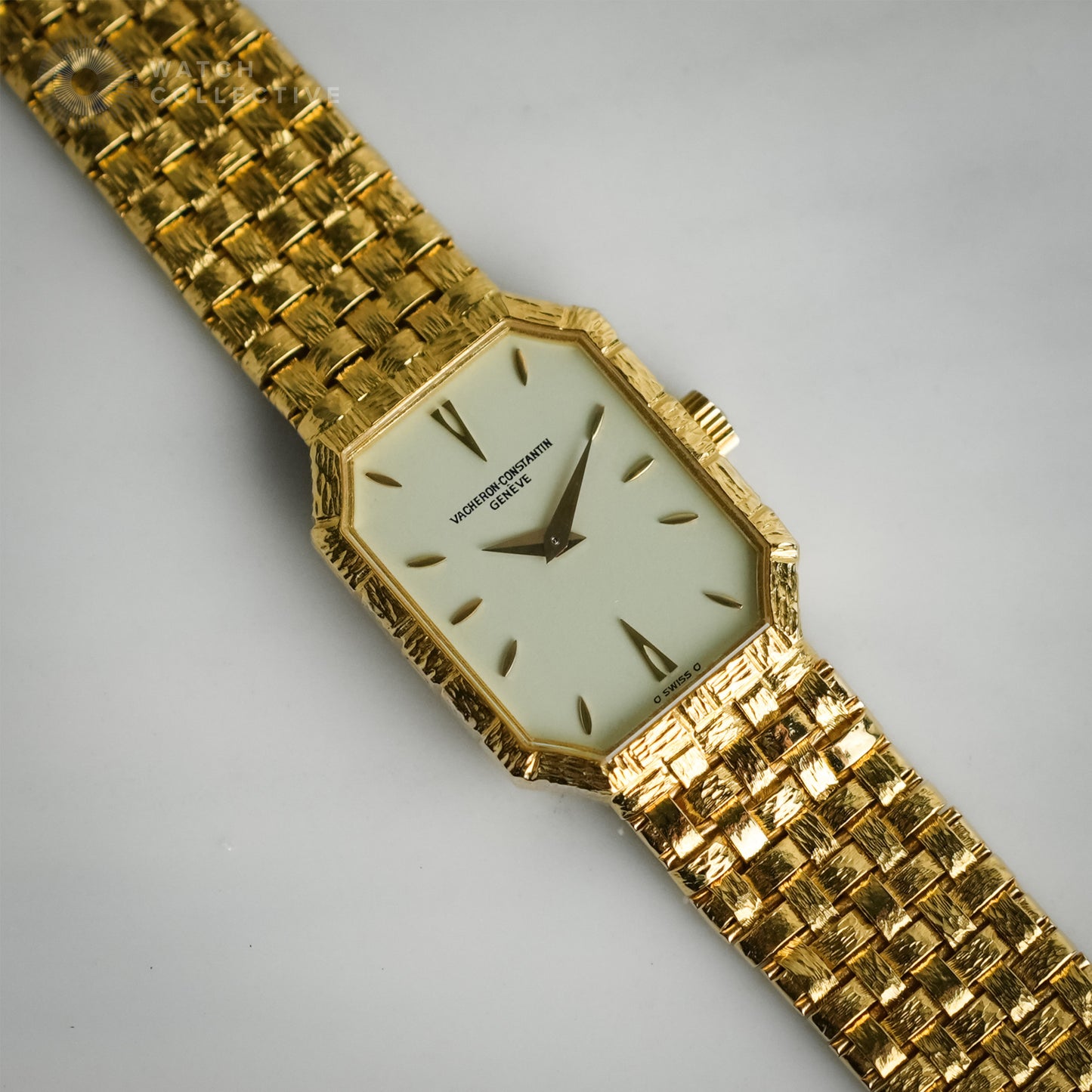 Vacheron Constantin vintage 18k Yellow Gold woven strap 24x18mm manual 15030