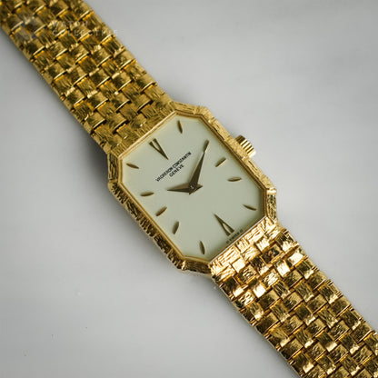Vacheron Constantin vintage 18k Yellow Gold woven strap 24x18mm manual 15030