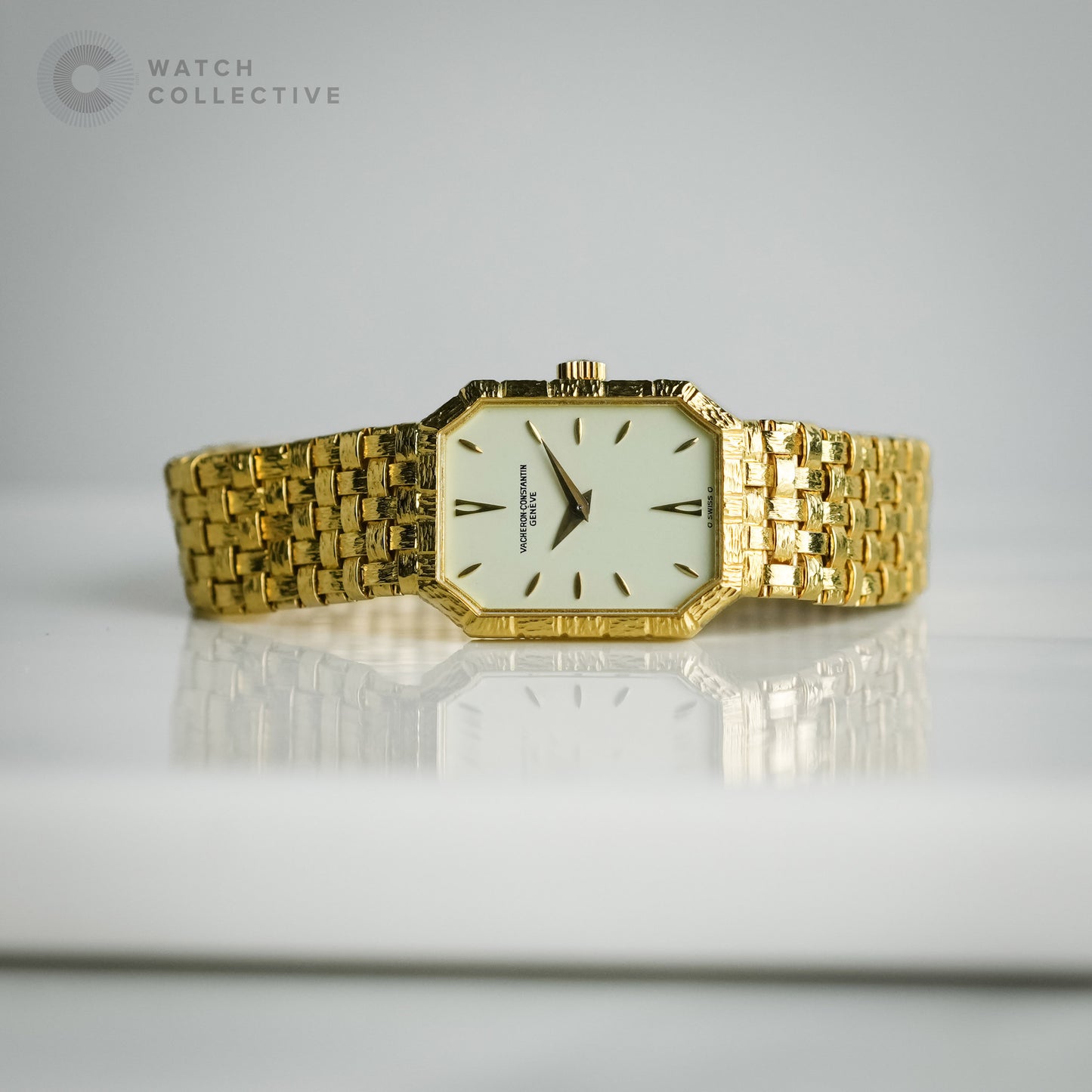 Vacheron Constantin vintage 18k Yellow Gold woven strap 24x18mm manual 15030