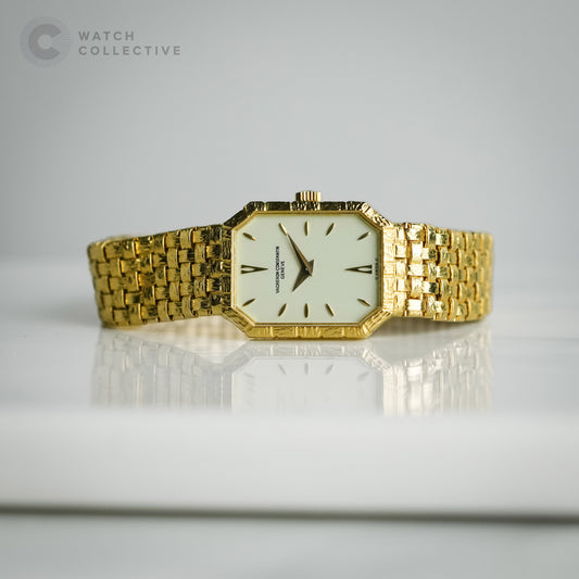 Vacheron Constantin vintage 18k Yellow Gold woven strap 24x18mm manual 15030