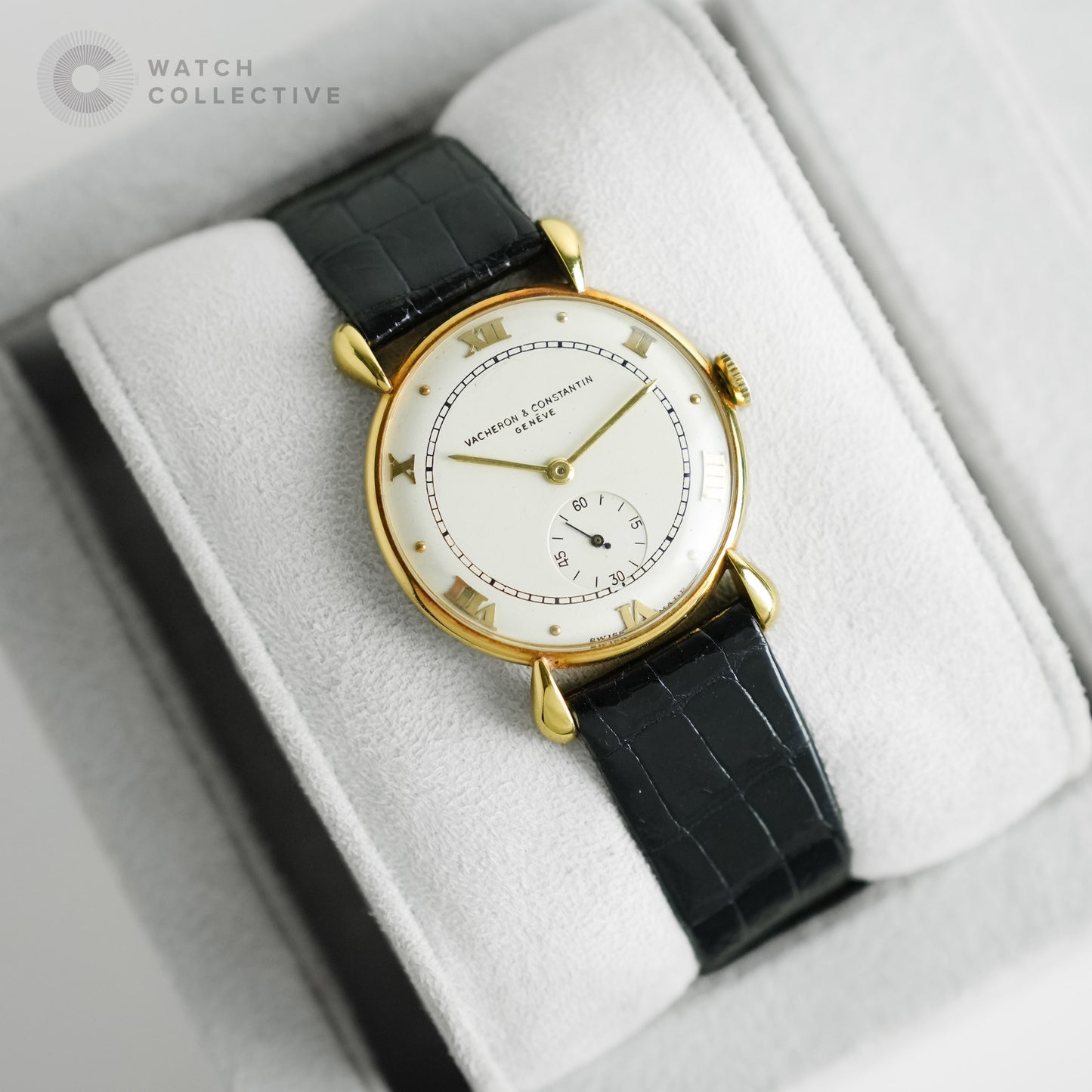Vacheron Constantin Vintage 18k yellow gold leather strap 29mm automatic