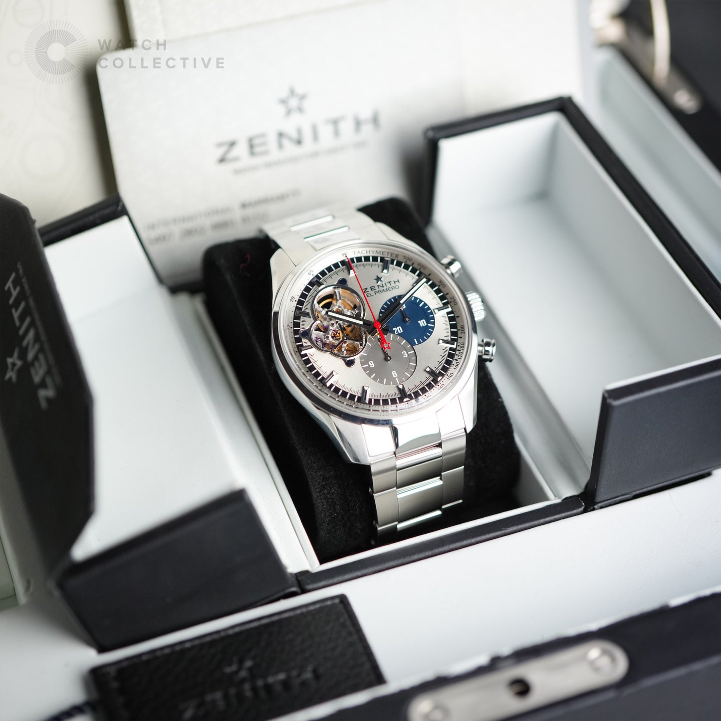 Zenith El Primero Chronomaster Open Heart Blue Dial on Bracelet