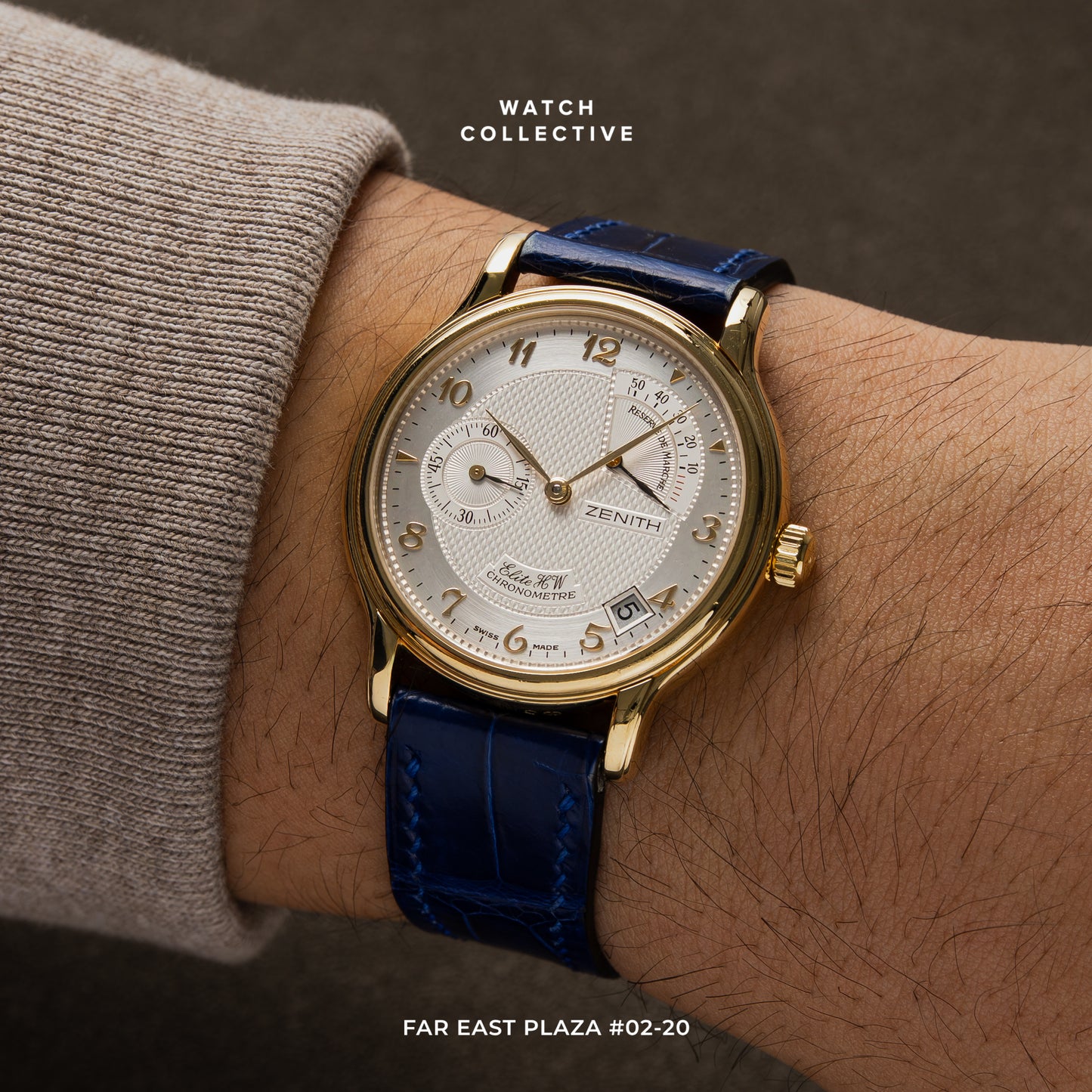 Zenith Elite HW chronometer reserve 18k yellow gold 36 mm