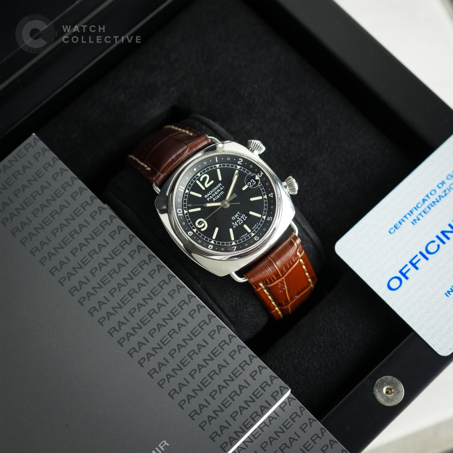 Panerai Radiomir GMT/Alarm Stainless steel 42mm automatic PAM00098