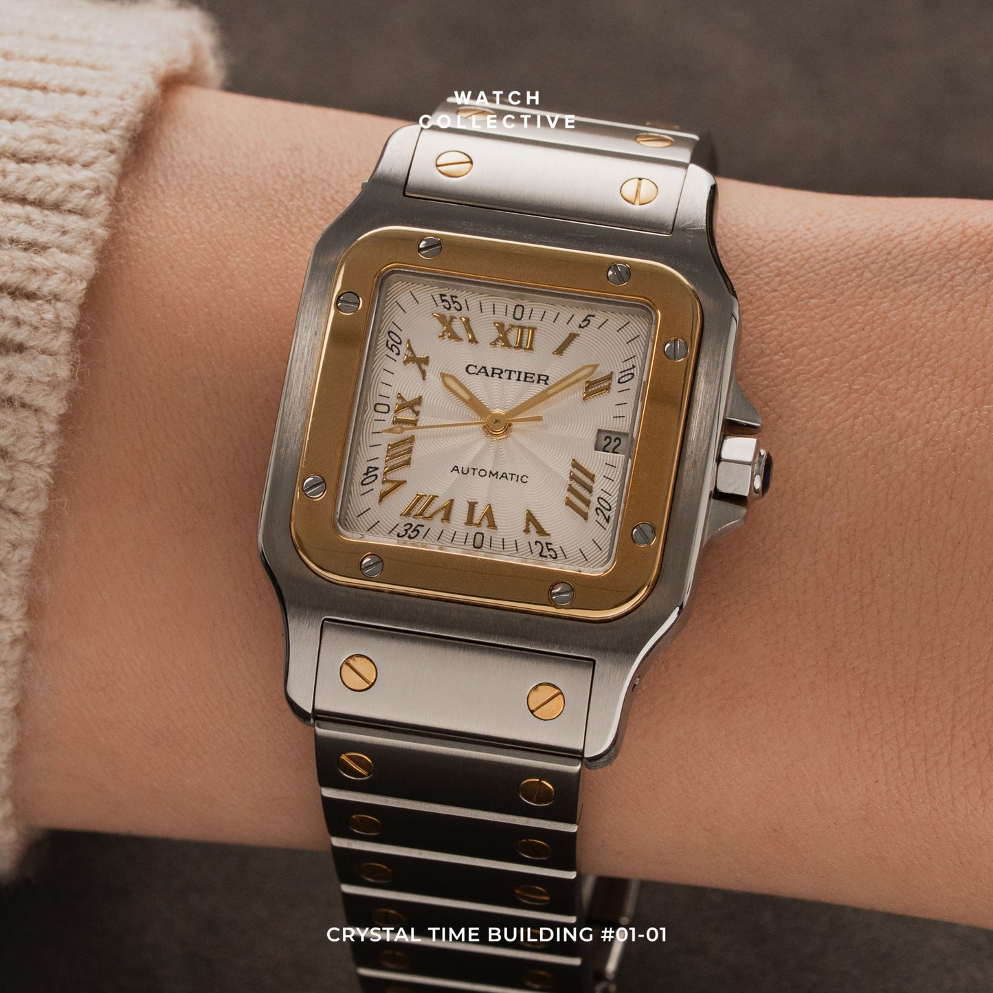 Cartier Santos Galbee Gold Roman Anniversary dial 29mm automatic 2319