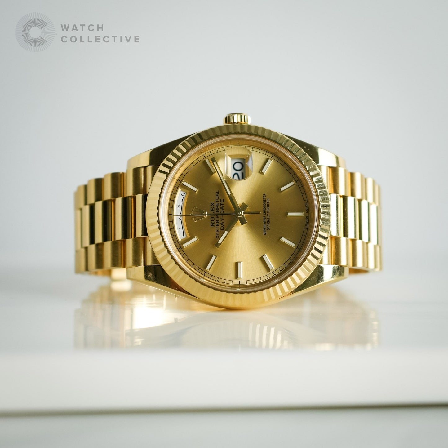 Complete Set | Rolex Daydate Arabic Champagne dial 40mm 228238