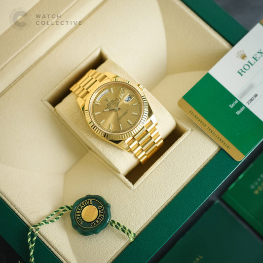 Complete Set | Rolex Daydate Arabic Champagne dial 40mm 228238