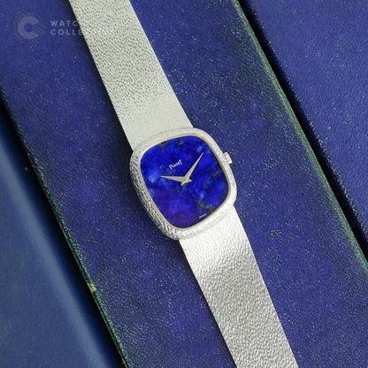 Piaget Asymmetric White Gold Lapis Dial on 18k Integrated Bracelet
