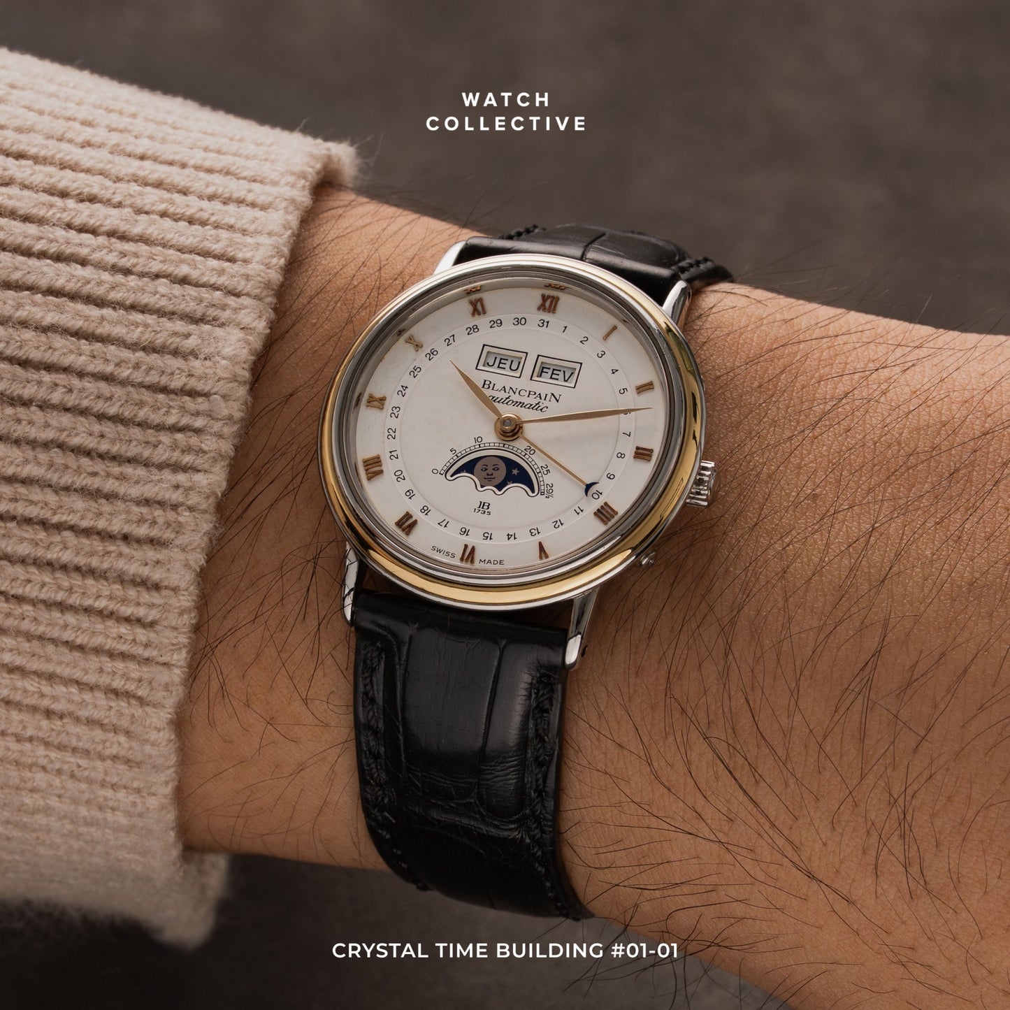 Blancpain Villeret Moonphase Stainless steel 33mm automatic 6595