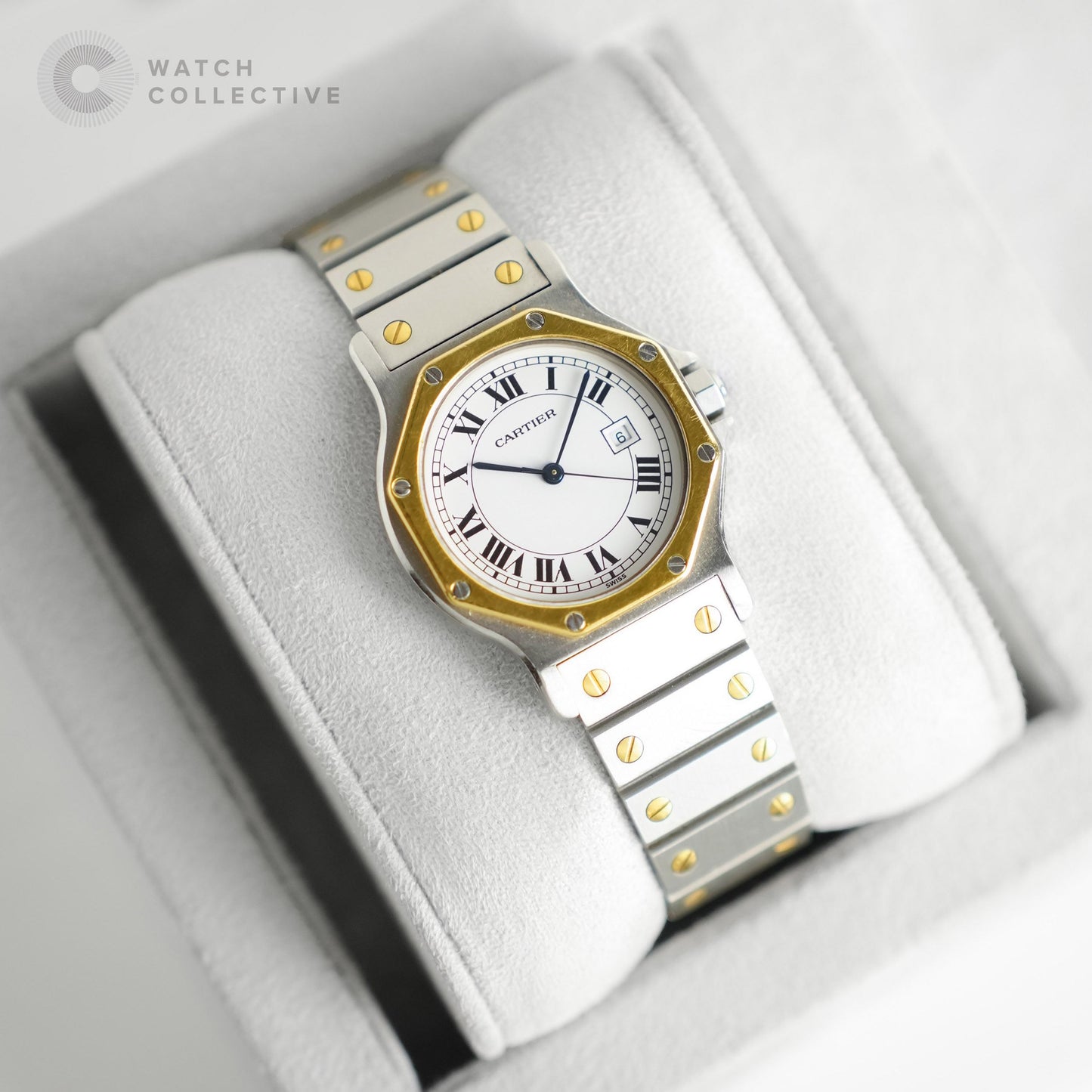 Cartier Santos Octagon gold/steel 30mm automatic Large 2966