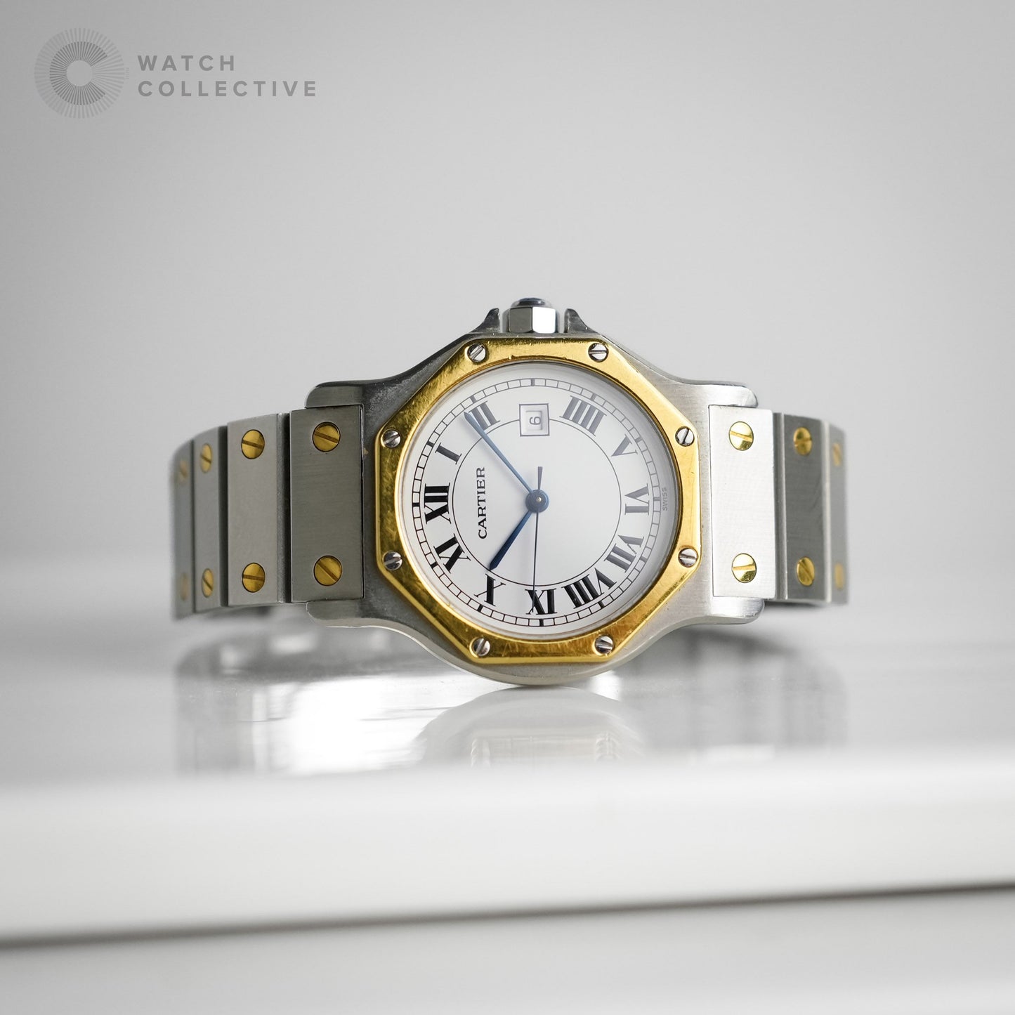 Cartier Santos Octagon gold/steel 30mm automatic Large 2966