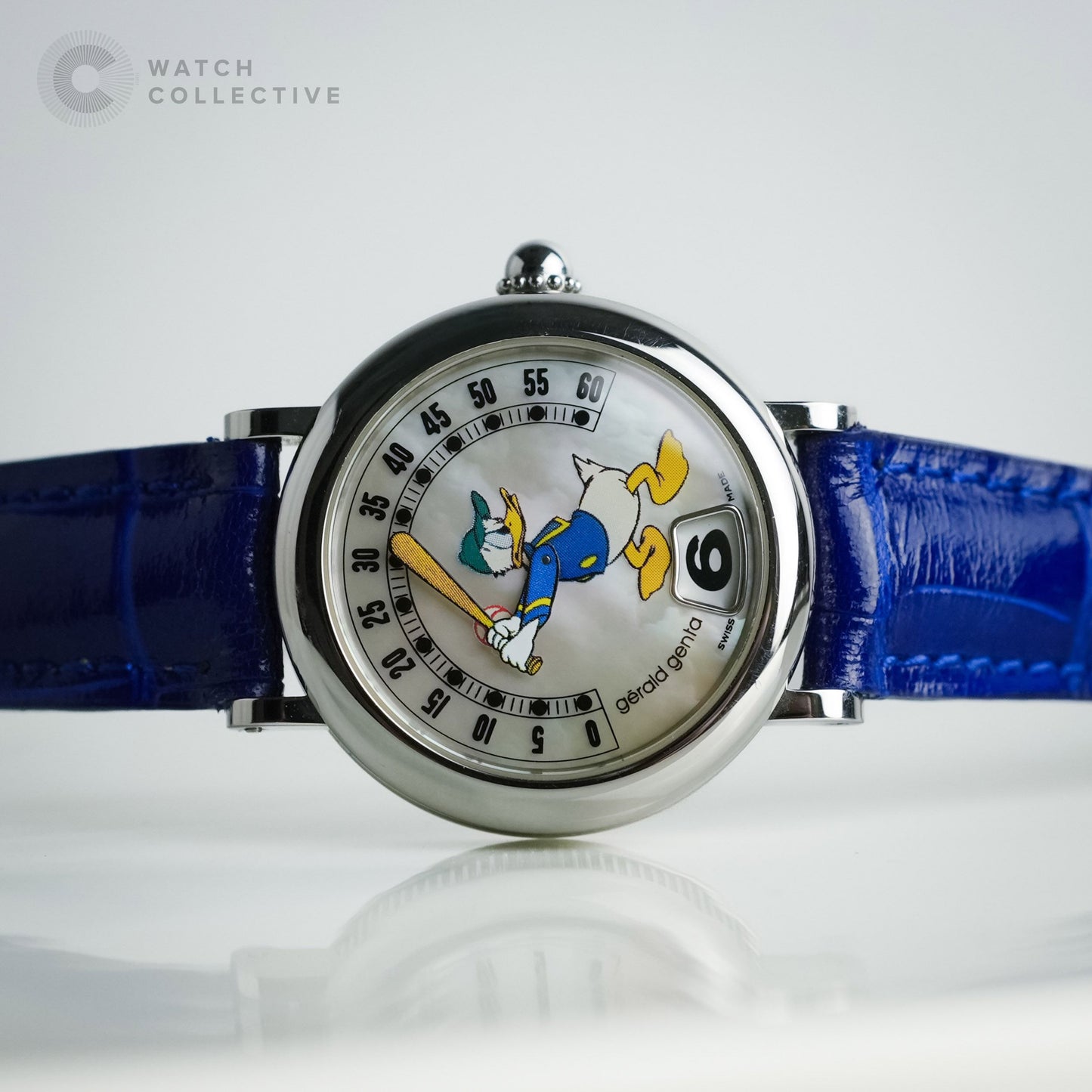 Gerald Genta Retro Fantasy Batter Donald Duck Baseball Stainless Steel 35mm automatic G36127