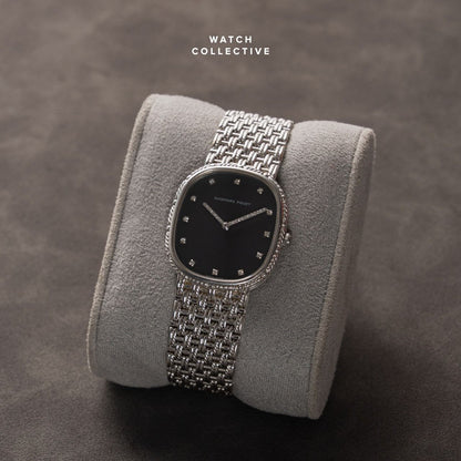 Audemars Piguet Baby Cobra Black Diamond Dial 18K White Gold 29mm Quartz 56442BC