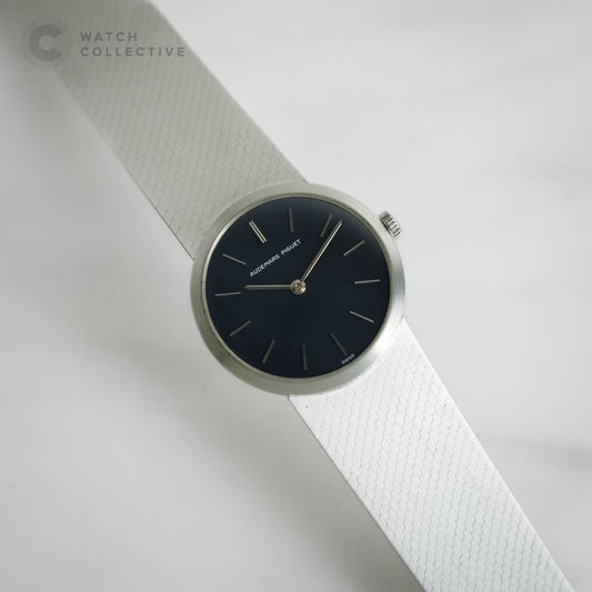 Audemars Piguet Vintage Classic Blue Dial 18k White Gold 24mm Manual Wind