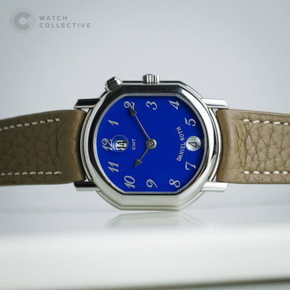 Daniel Roth Le Sentier lacquer blue breguet numerals GMT 33x38mm C447