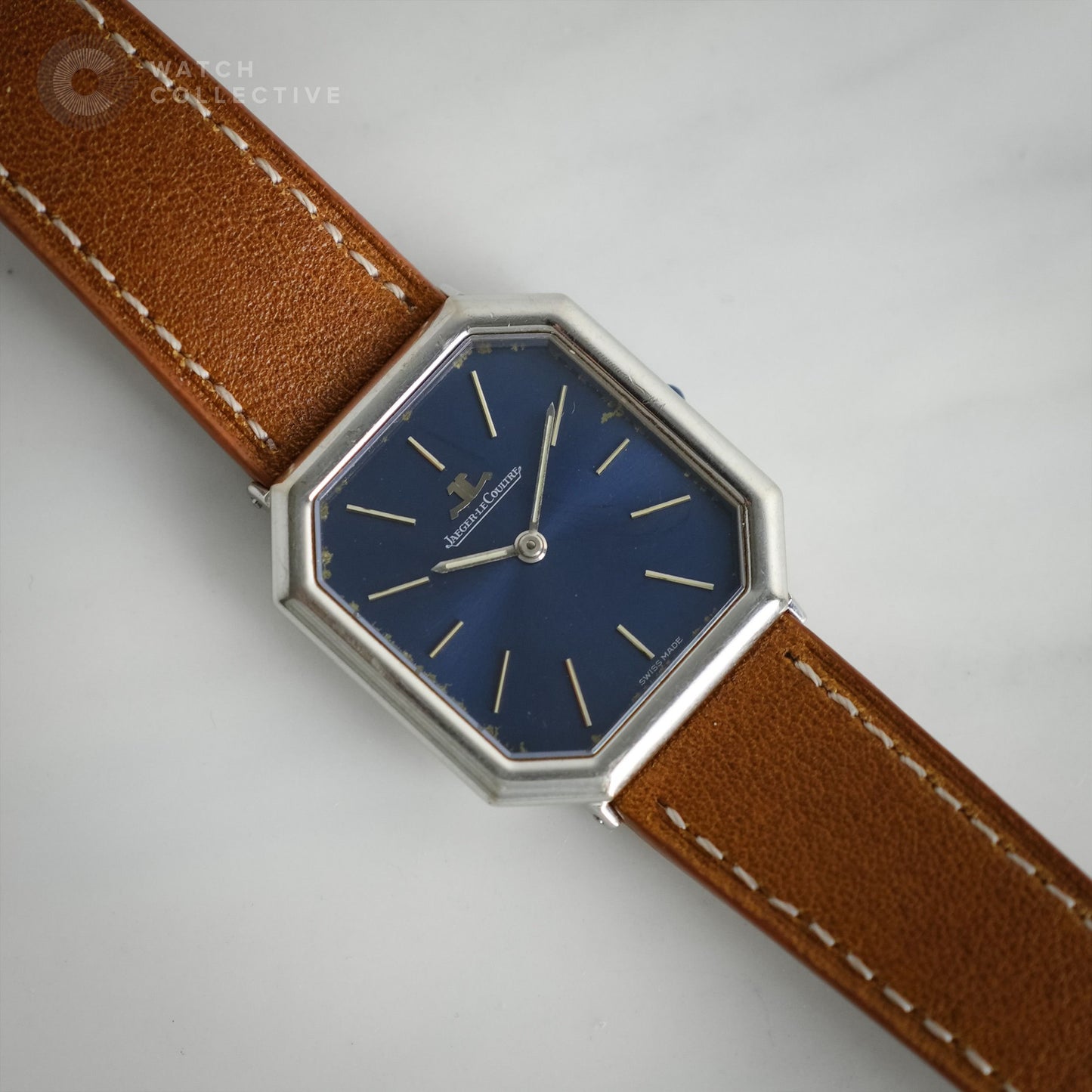 Jaeger-LeCoultre Octagon Blue 18k White Gold 28mm Manual 9101 22