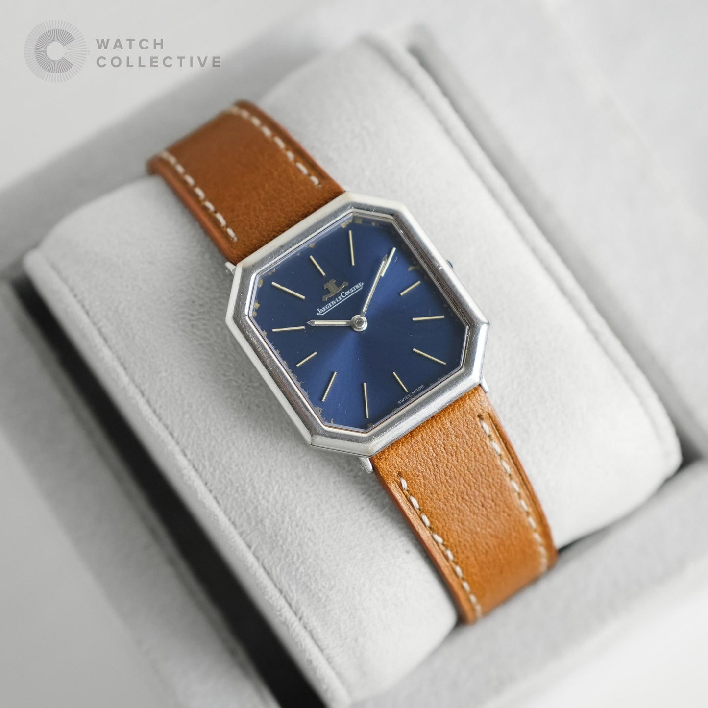 Jaeger-LeCoultre Octagon Blue 18k White Gold 28mm Manual 9101 22