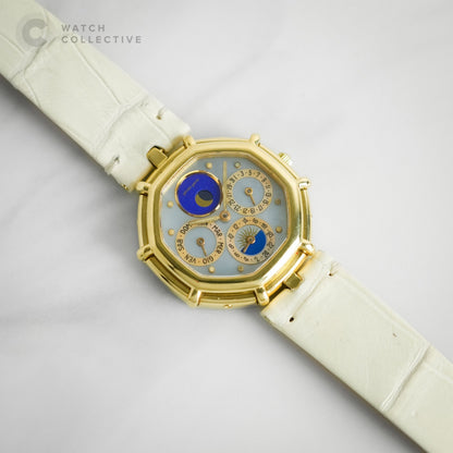 Gerald Genta Success Automatic Calendar Moonphase Gmt Mother Of Pearl And Lapis Dial Automatic 35Mm