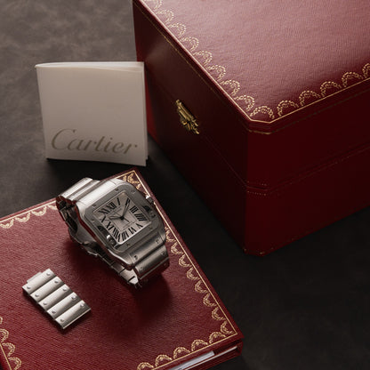 Cartier Santos 100 Stainless steel Bracelet 38mm automatic 2656