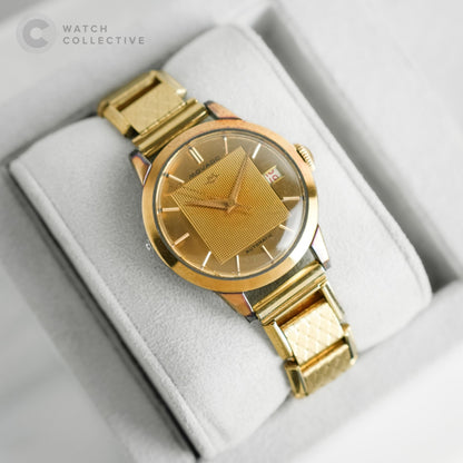 Movado De-Luxe 50s Vintage Gold Toned Bumper with Brick-style bracelet 30mm Automatic