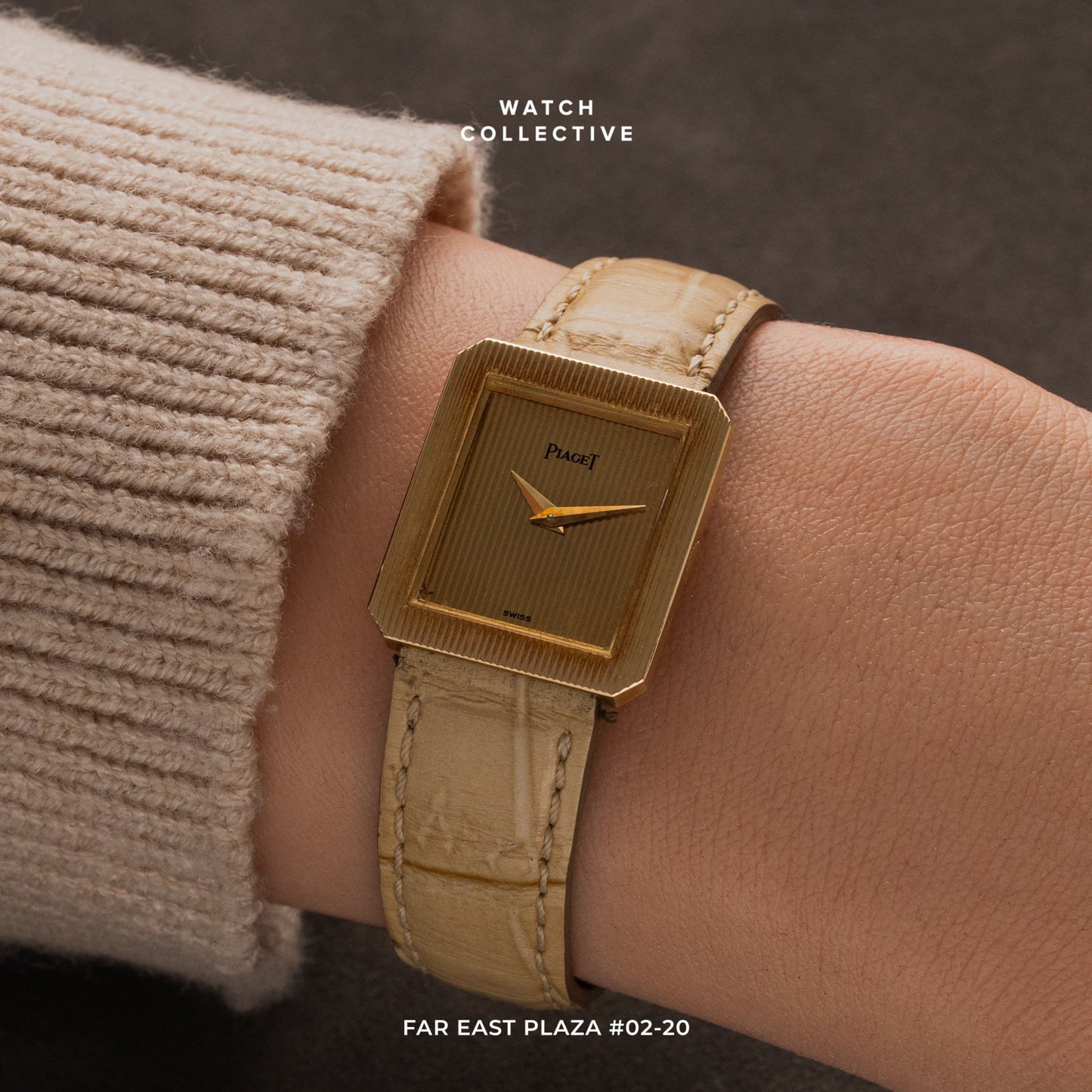 Piaget Protocole Gold Ribbed 18k Yellow Gold Dial 20mm 4154