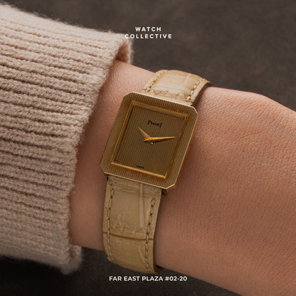 Piaget Protocole Gold Ribbed 18k Yellow Gold Dial 20mm 4154