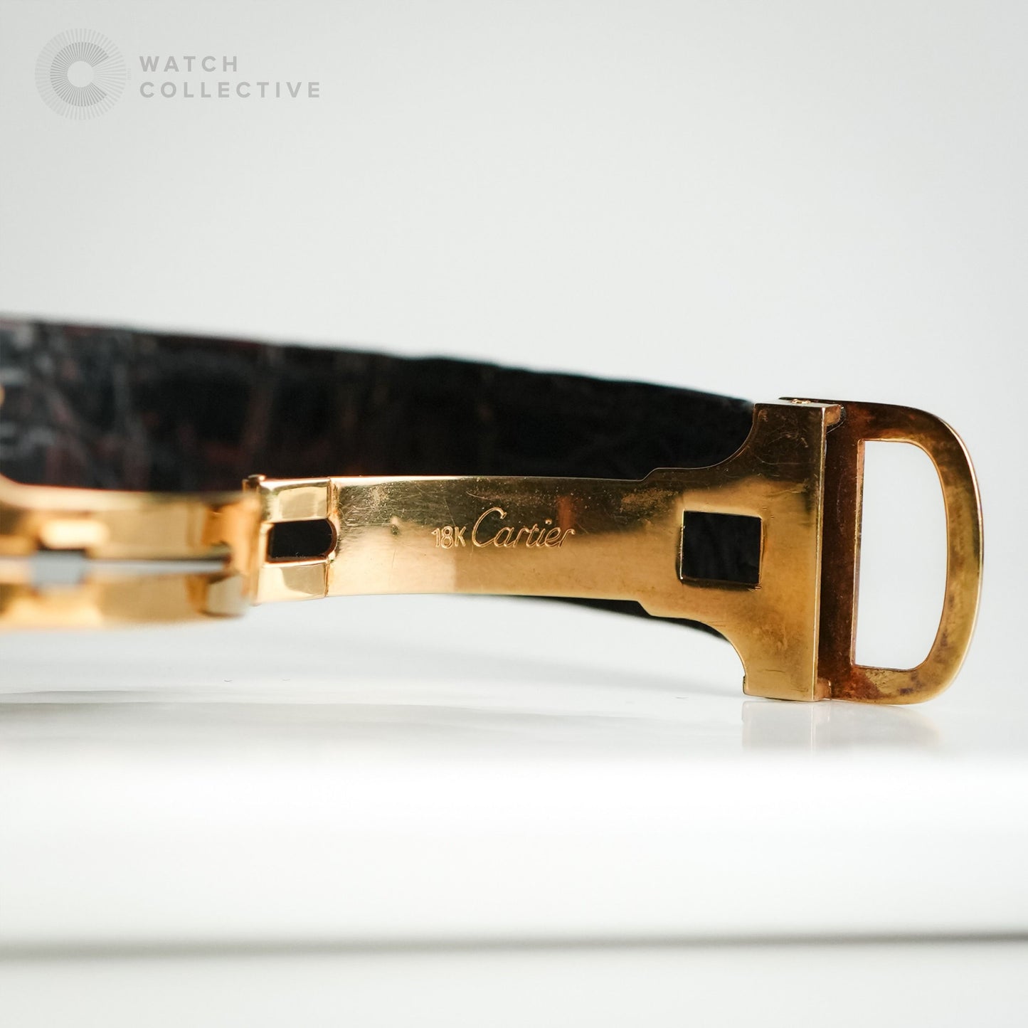 Cartier Santos Dumont Extra Plate Yellow Gold Paris Stamp 96054