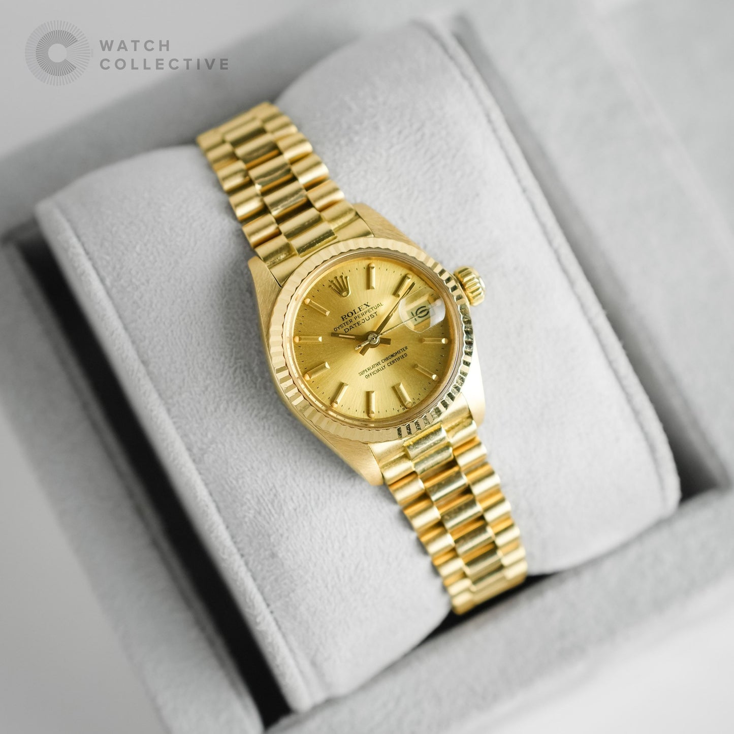 Rolex Oyster Perpetual Champagne dial Lady Datejust 18K yellow gold automatic 6917