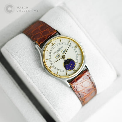 Jaeger Le Coultre Moonphase 18k yellow gold white dial 34mm 141.119.5