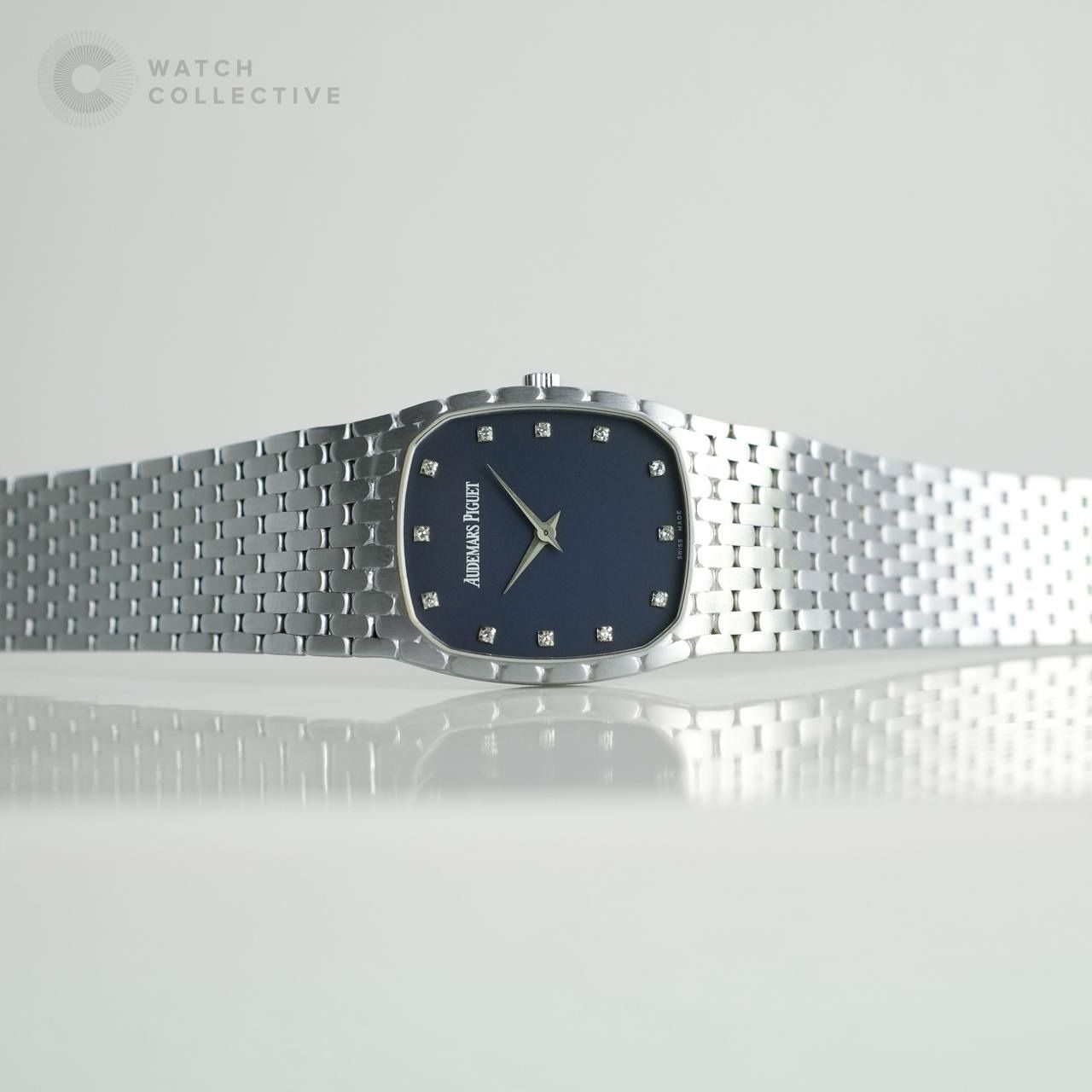 Audemars Piguet Vintage Cobra Blue diamond markers 18k White Gold 26mm manual