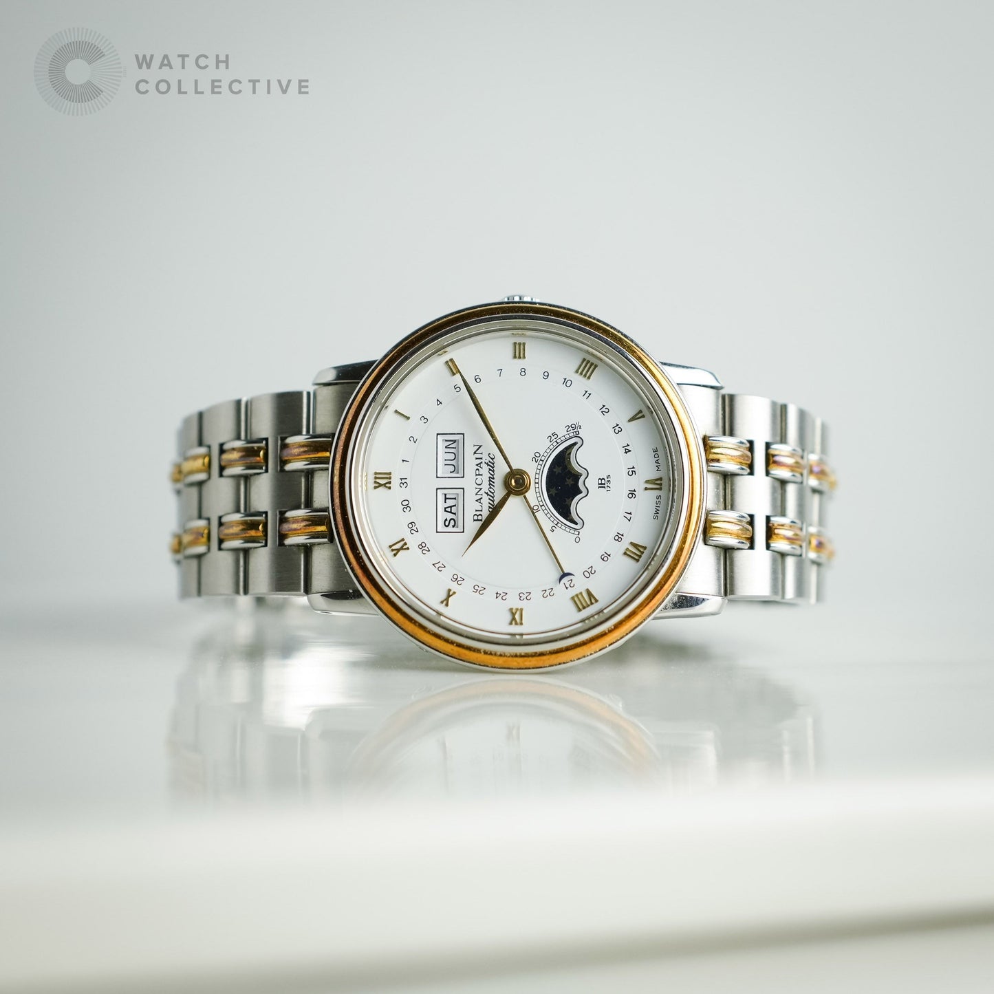 Complete Set | Blancpain Stainless steel white dial 33mm automatic 6595-1318