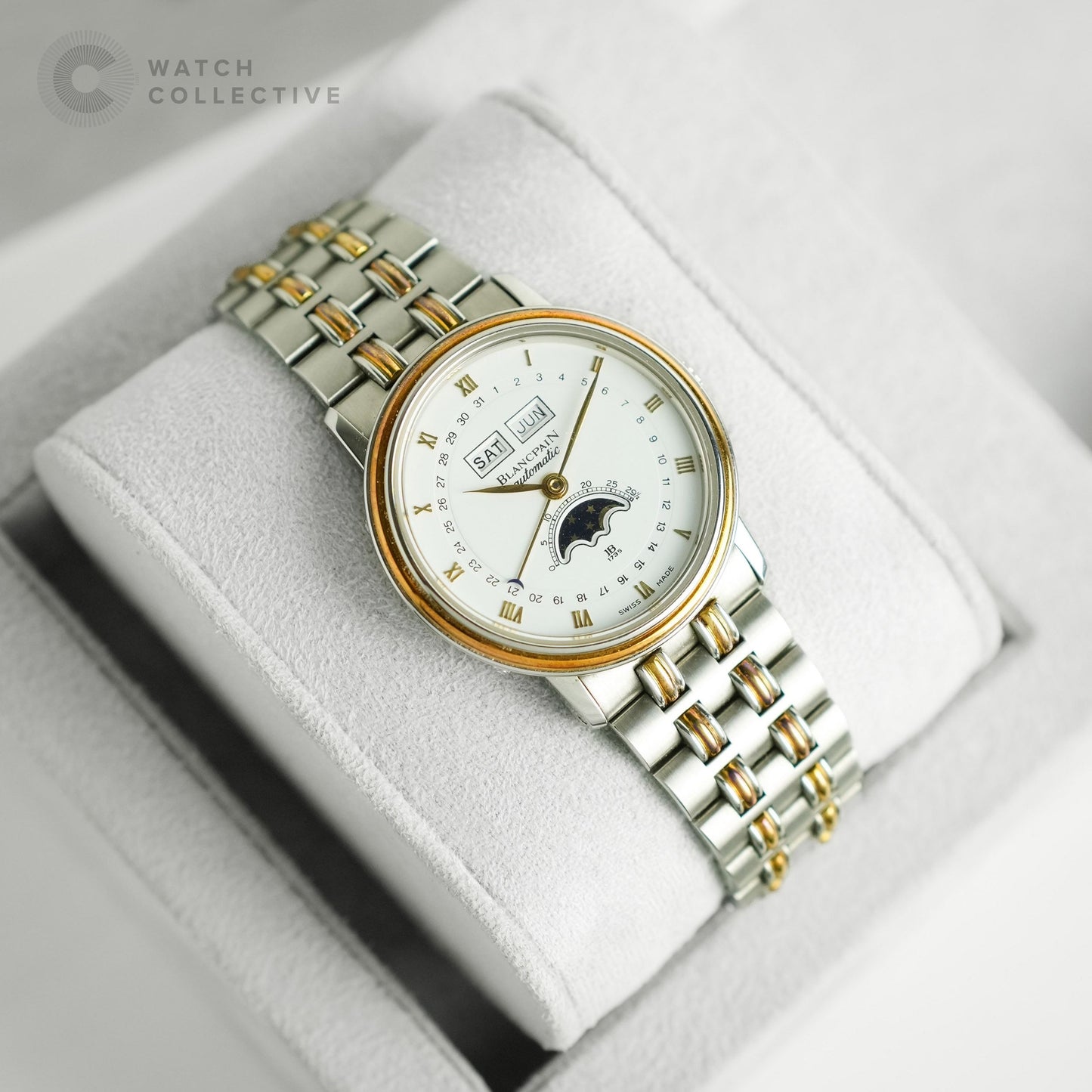 Complete Set | Blancpain Stainless steel white dial 33mm automatic 6595-1318