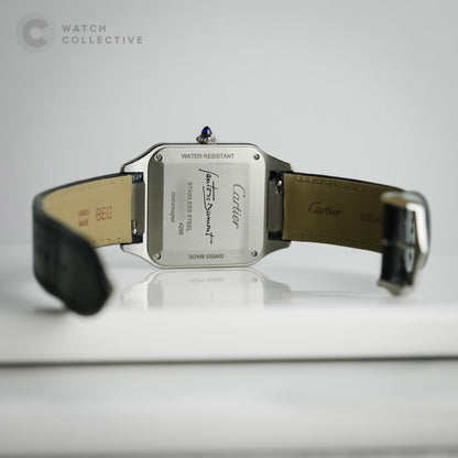 Complete Set | Cartier Santos Dumont Black Lacquer Stainless Steel manual 43.5 x 31.4mm WSSA0046