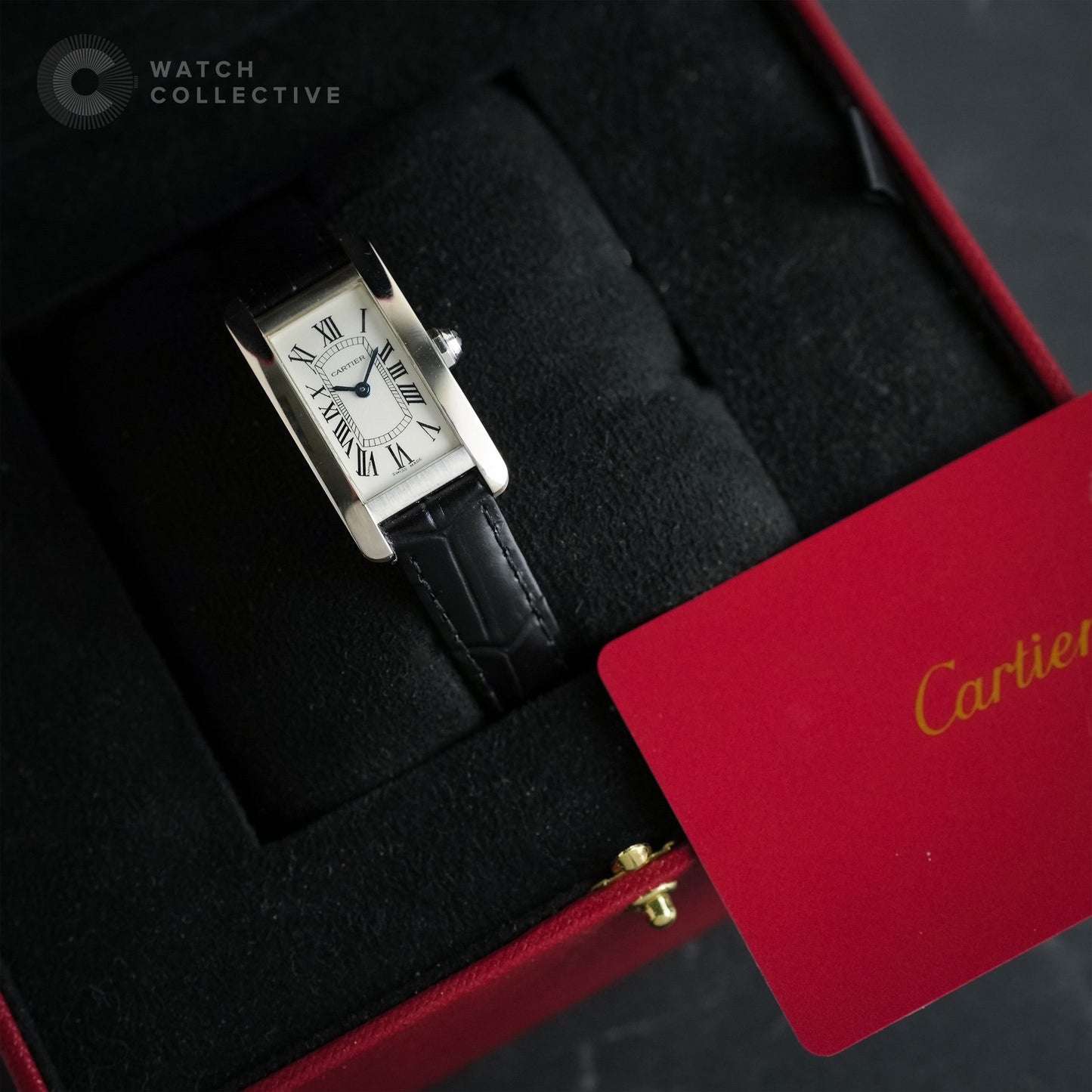 Cartier Tank Americaine 18k White Gold 19mm Quartz W2601956
