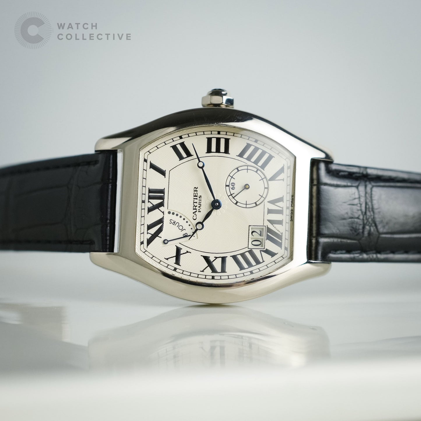 Complete Set💛 Cartier Tortue Privee 18k white gold 38x49mm manual W1545951
