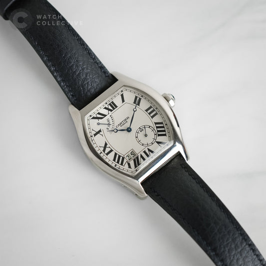 Complete Set💛 Cartier Tortue Privee 18k white gold 38x49mm manual W1545951