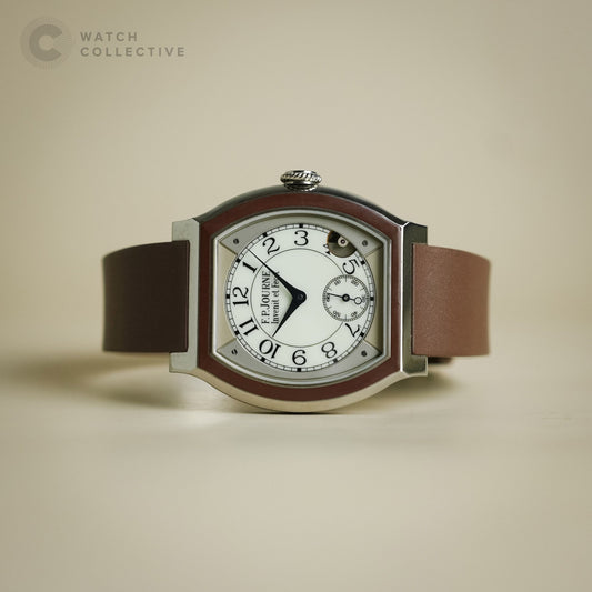 💃🏻Complete Set in Brown🩷 F.P. Journe Elegante Brown Titanium white dial rubber strap 40mm quartz