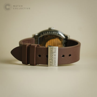 💃🏻Complete Set in Brown🩷 F.P. Journe Elegante Brown Titanium white dial rubber strap 40mm quartz