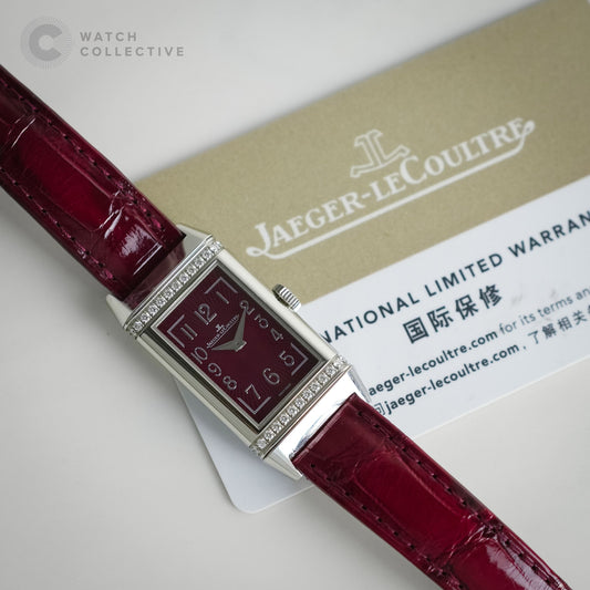 Jaeger-LeCoultre Reverso Red dial Stainless steel Factory diamonds 20mm Quartz Q3288560