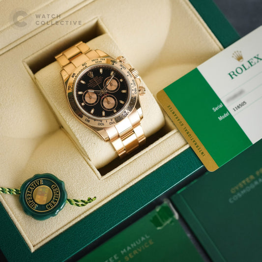 Rolex Daytona 18K Everose Gold Black dial 40mm Automatic 116505