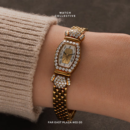 Audemars Piguet Vintage diamond bezel 18k Yellow gold 15mm quartz