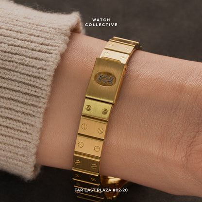 Cartier Santos Ronde Octagon Diamond Pave Dial 18k Yellow Gold 24mm automatic 0906