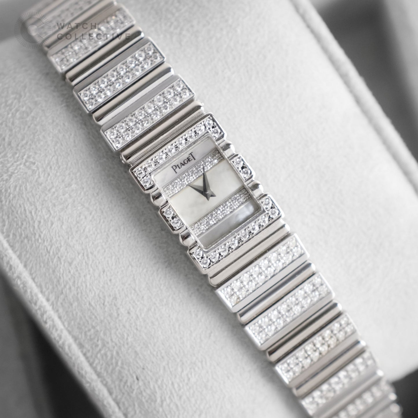 Piaget Polo 18k white gold diamond quartz 14mm 15201 C 701