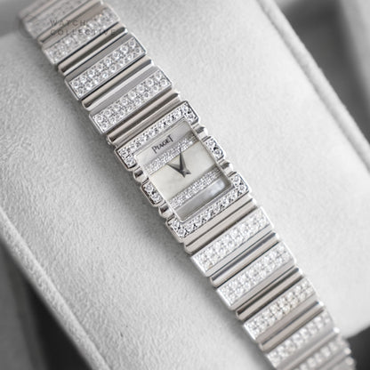 Piaget Polo 18k white gold diamond quartz 14mm 15201 C 701