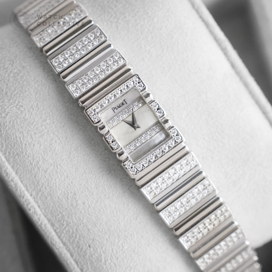 Piaget Polo 18k white gold diamond quartz 14mm 15201 C 701