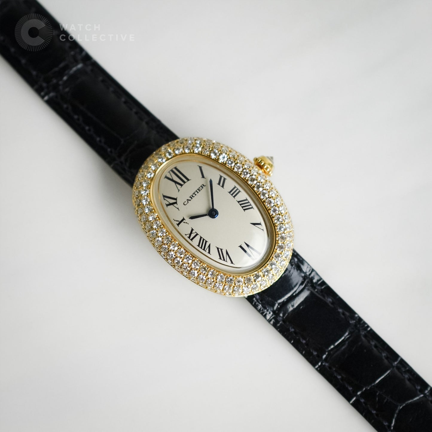 Cartier Baignoire Factory Diamonds 22mm Quartz 1950