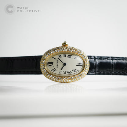 Cartier Baignoire Factory Diamonds 22mm Quartz 1950