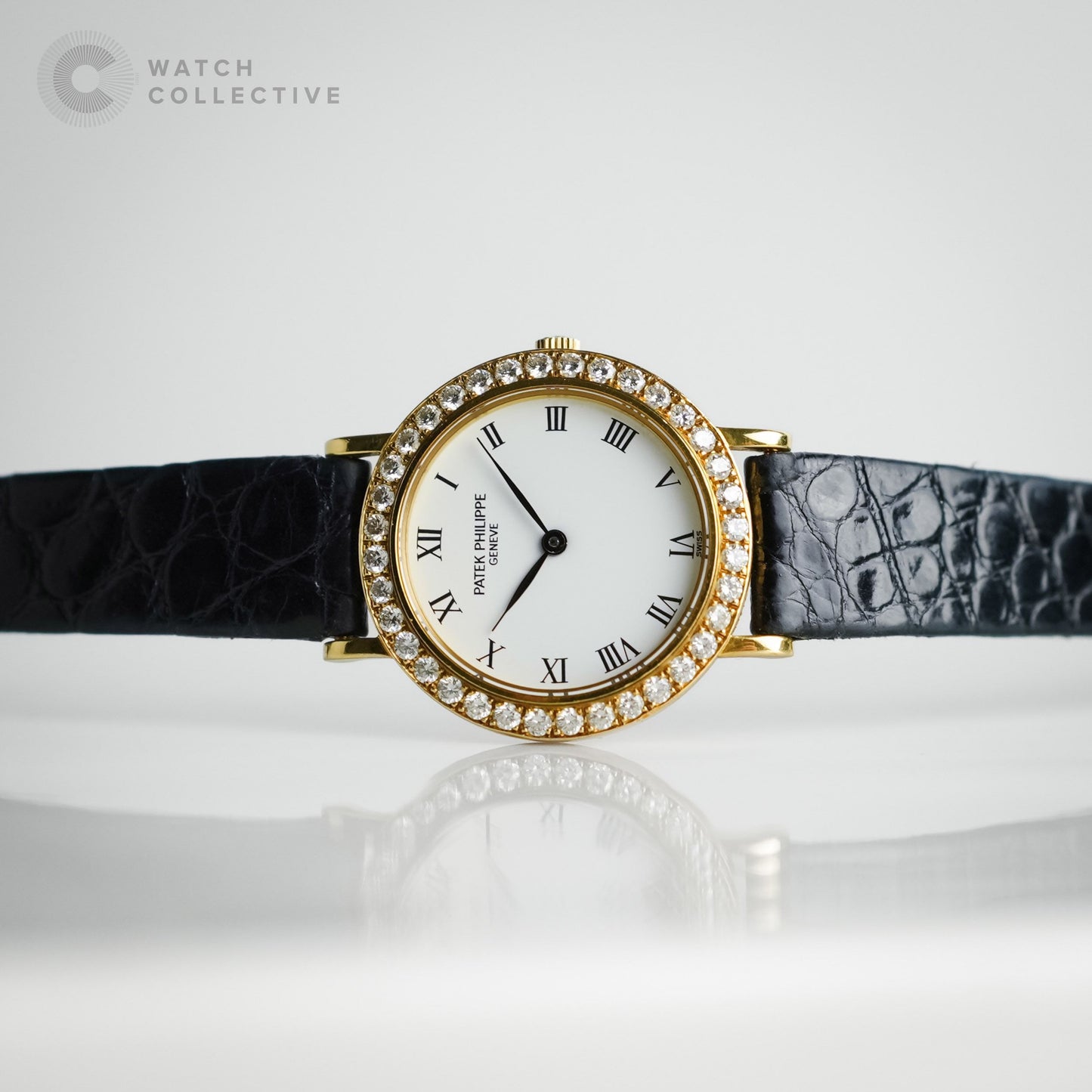 Patek Philippe Calatrava 18k Yellow Gold Diamond Bezel 25mm quartz 4820