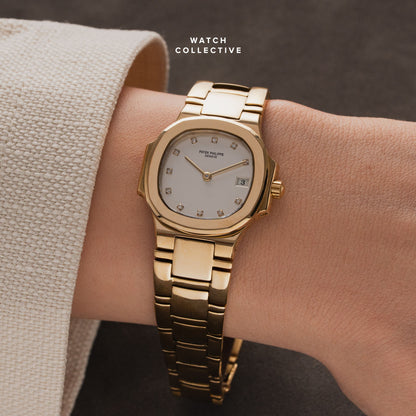 Patek Philippe Lady Nautilus Diamond Dial 18k Yellow Gold 27mm Quartz 4700
