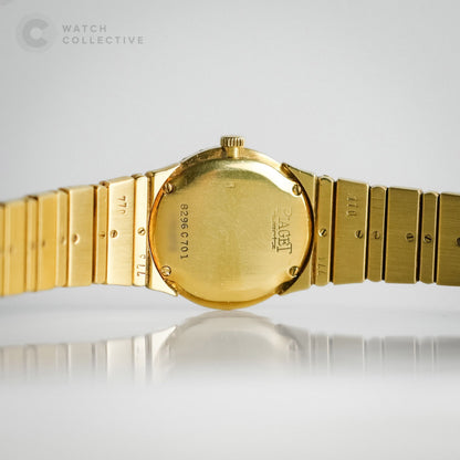 Piaget Mini Polo Factory 18k Yellow Gold diamond bezel 21mm quartz 8296 C 701